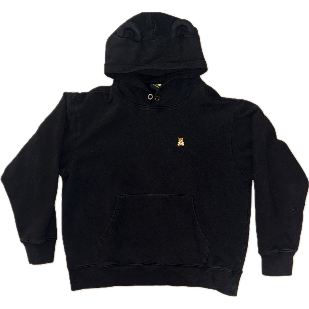 Teddy Fresh Black Hoodie with Bear Ears Medium 100% Cotton